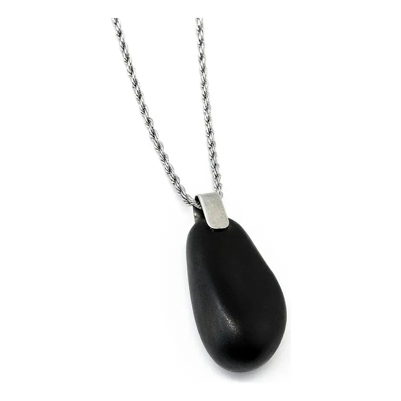 Collar Piedra Shunguita Shunguit Protección + Cadena Unisex Shunguita Cadena 60 Cm