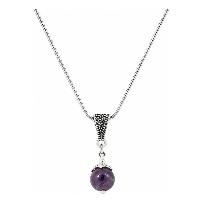 Collar Transmutación Mini Esfera De Amatista + Cadena Mini Esfera Amatista