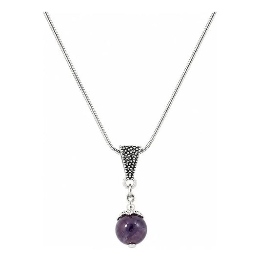 Collar Transmutación Mini Esfera De Amatista + Cadena Mini Esfera Amatista