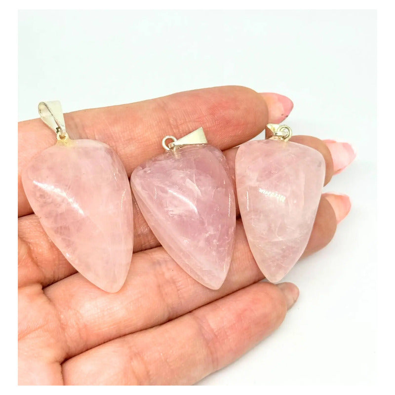 Collar Punta De Flecha Piedra Cuarzo Rosa Blanco Sodalita