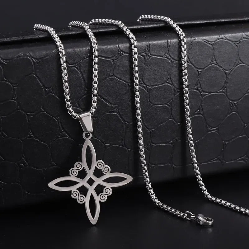 Dije Nudo De Bruja Con Cadena De Acero 50 Cm. Protección Nudo 30 Mm. Cadena 50 Cm.
