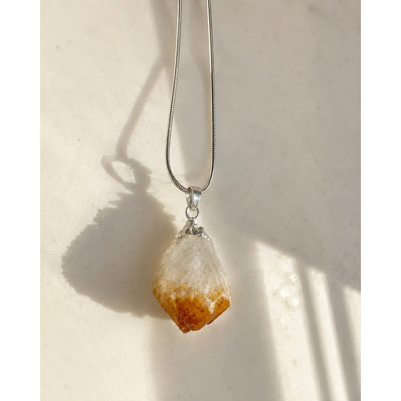 Collar Citrino Natural Prosperidad 50 Cm Divina Existencia Citrino