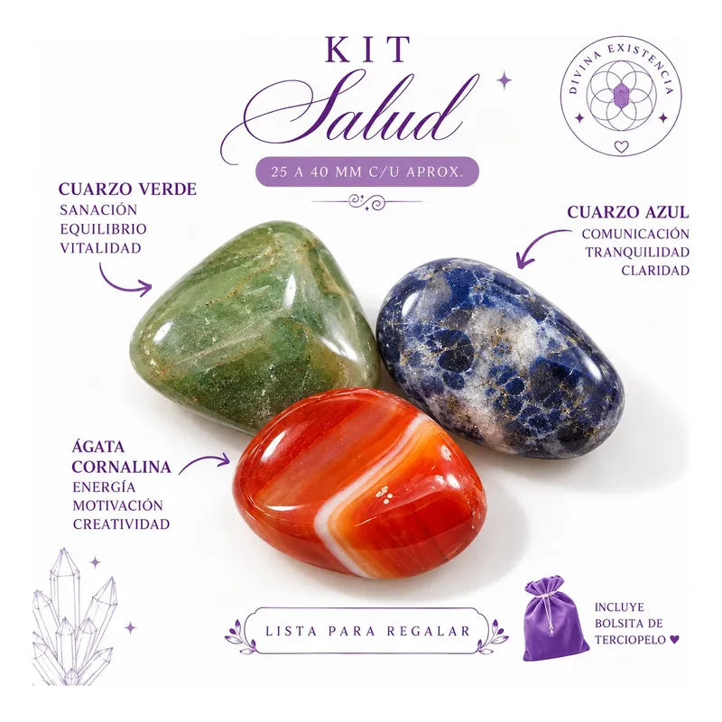 Set De Cristales Naturales · Piedras Sanación · Regalo Set Cristales Salud