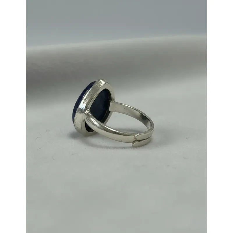 Anillo Mujer Piedras Naturales Baño De Plata Regulable Lapis Lazuli Regulable