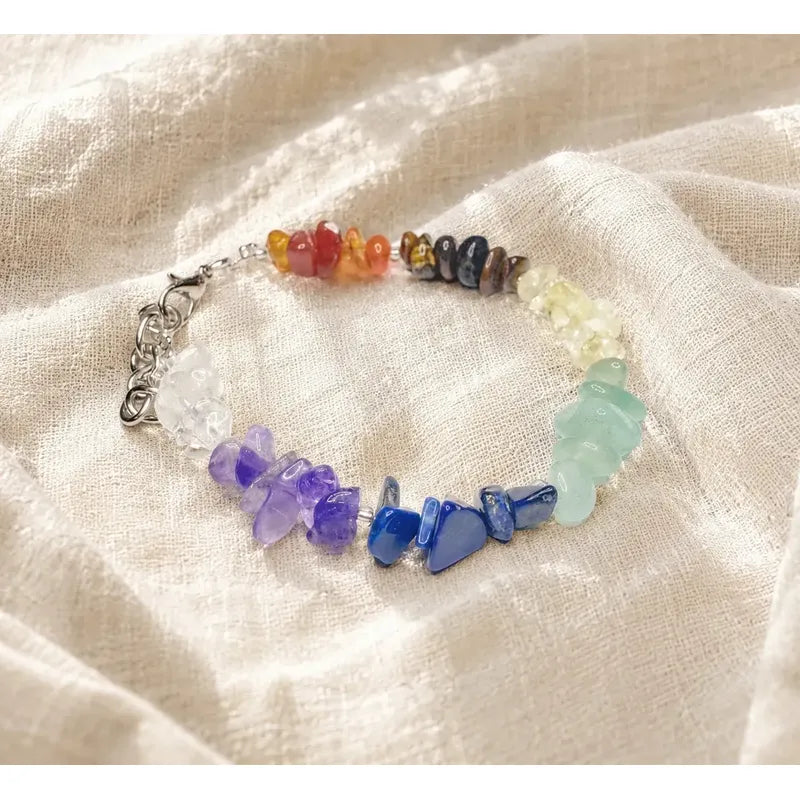 Pulsera Para Equilibrar Los 7 Chakras De Piedras Naturales Multicolor 7 Chakras 8 Cm 19 Cm