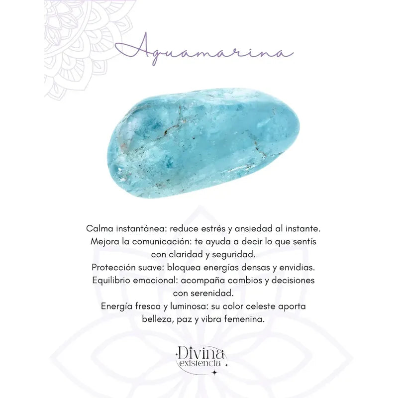 Aros Colgantes Mujer Aguamarina Piedra Natural Claridad Paz Agua