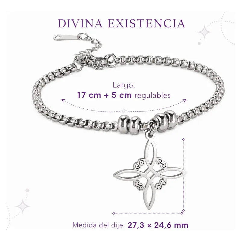 Pulsera Protección Nudo De Bruja Acero - Divina Existencia Pulseranudo6 8 Cm 22 Cm