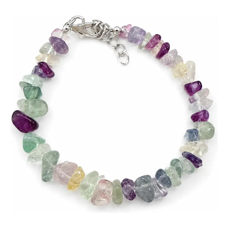 Pulsera De Piedras Naturales Fluorita Arcoiris Tranquilidad Fluorita 8 Cm 20 Cm