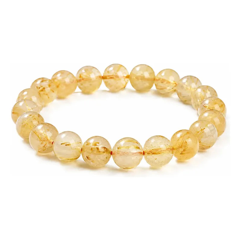 Pulsera De Piedras 100% Naturales 8 Mm. Pulida Elástica Citrino Elástica 8 Cm 20 Cm