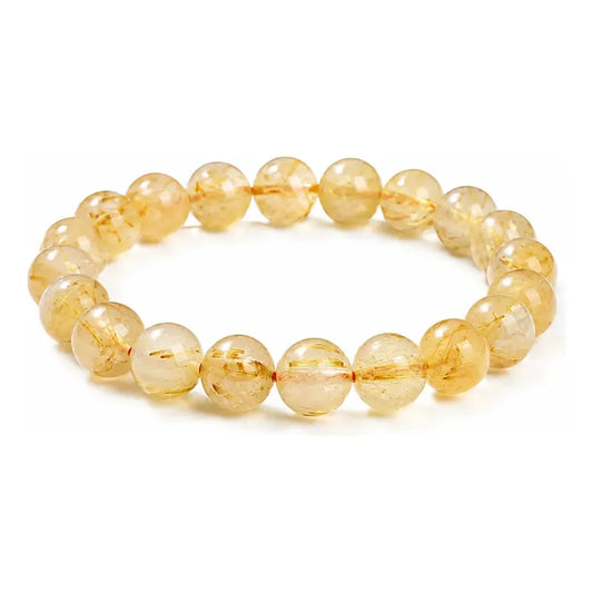 Pulsera De Piedras 100% Naturales 8 Mm. Pulida Elástica Citrino Elástica 8 Cm 20 Cm