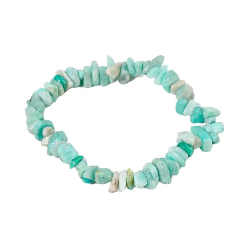 Pulsera De Piedras Naturales Amazonita Elástica -  Calma Amazonita 8 Cm 19 Cm
