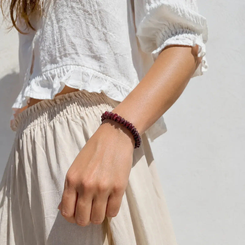 Pulsera Piedras Naturales Granate - Vigor Y Enraizamiento Granate 8 Cm 19 Cm