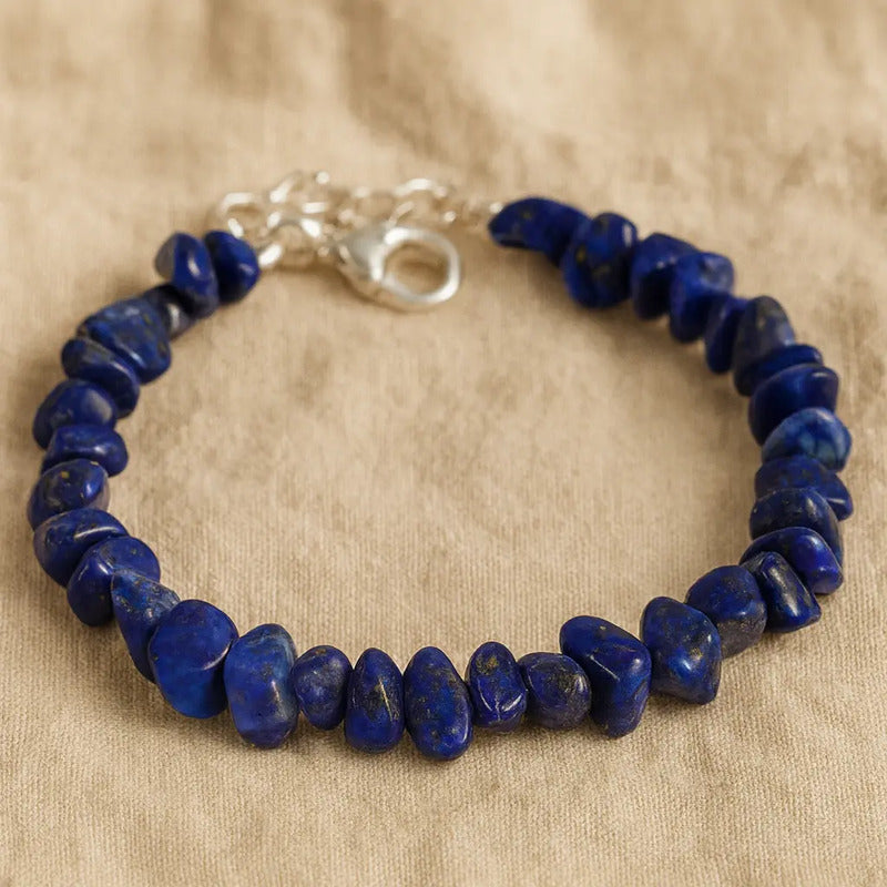 Pulsera De Piedras Naturales Lapislázuli - Comunicación Lapis Lazuli 8 Cm 19 Cm