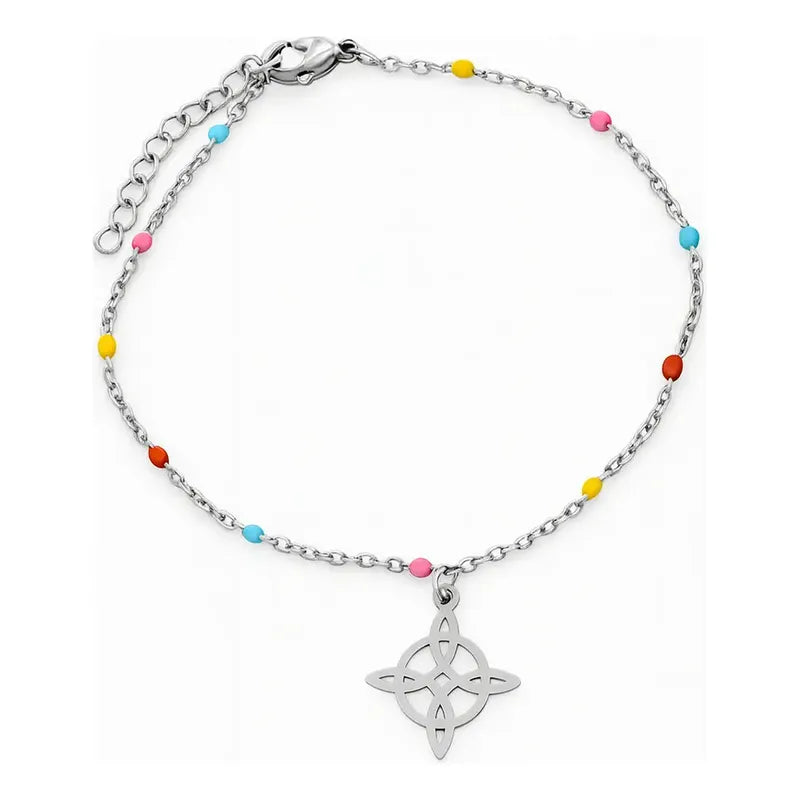 Pulsera Amuleto Acero Quirúrgico Nudo De Bruja Protectora Nudo De Bruja 8 Cm 20 Cm