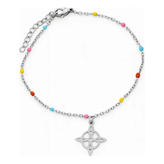 Pulsera Amuleto Acero Quirúrgico Nudo De Bruja Protectora Nudo De Bruja 8 Cm 20 Cm