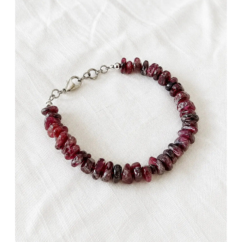 Pulsera Piedras Naturales Granate - Vigor Y Enraizamiento Granate 8 Cm 19 Cm