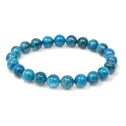 Pulsera De Piedras 100% Naturales 8 Mm. Pulida Elástica Apatita Elástica 8 Cm 20 Cm