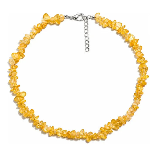 Collar Escallas Piedras Naturales Unisex Citrino
