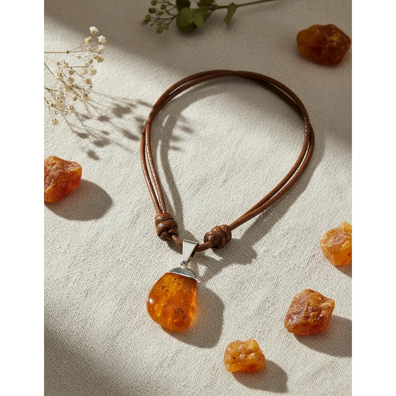 Collar Regulable De Cristal Cornalina Confianza Sensualidad Cornalina