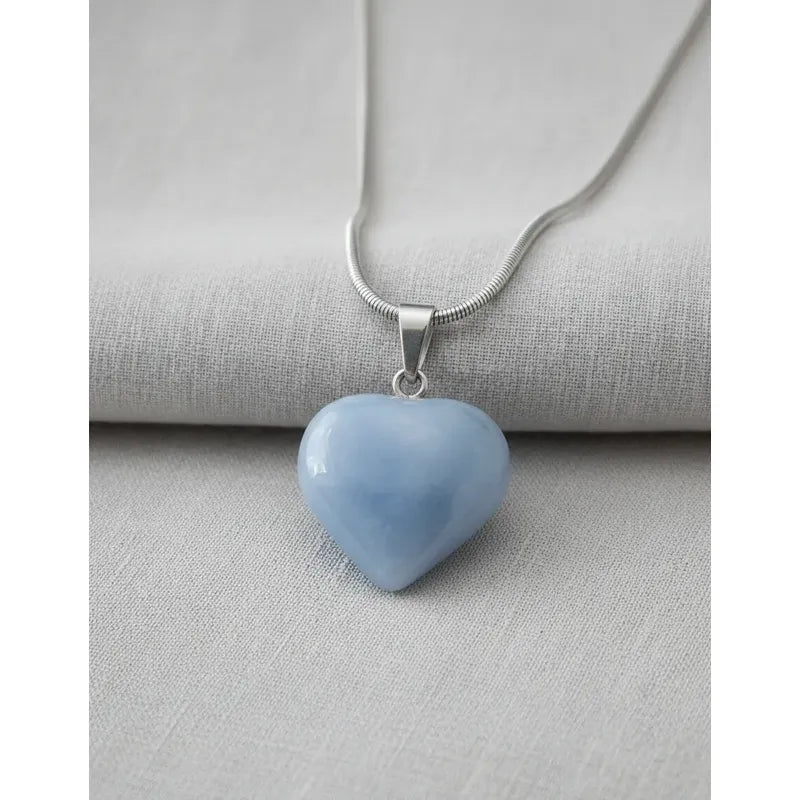 Collar Corazón De Angelita  Calma Y Guía Sutil Angelita