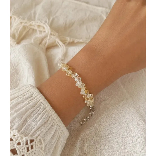 Pulsera De Piedras Naturales Citrino - Prosperidad 18 Cm. Citrino 8 Cm 21 Cm