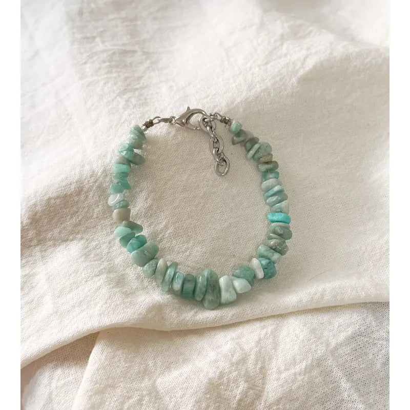 Pulsera Piedras Naturales Amazonita Calma Y Protección Amazonita 8 Cm 19 Cm