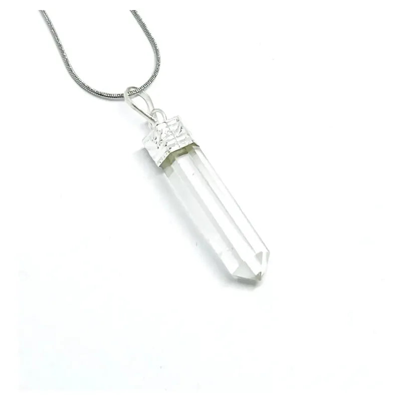 Collar Péndulo Punta Piedra Natural Cuarzo Cristal Natural Cuarzo Cristal
