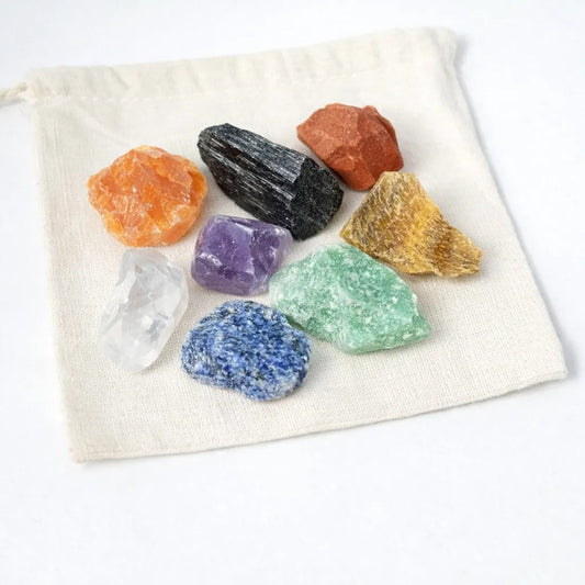 Set Piedras 7 Chakras Y Turmalina En Bruto Divina Existencia