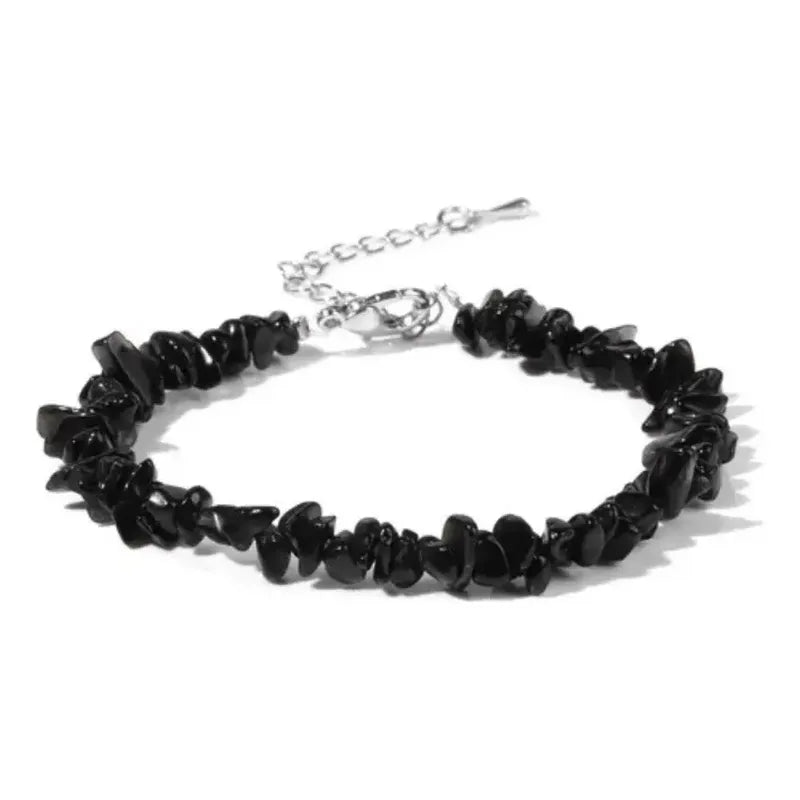 Pulsera De Piedras Naturales Obsidiana Dorada - Protección Obsidiana Dorada 8 Cm 20 Cm