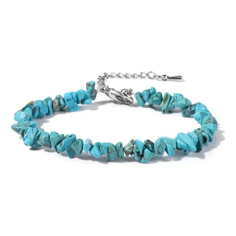 Pulsera De Piedras Naturales Turquesa - Calma Turquesa Turquesa 8 Cm 20 Cm