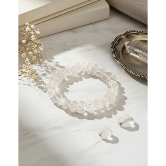 Pulsera Cuarzo Cristal Piedras Grandes 10 Mm. Manifestación Cuarzo Cristal 8 Cm 20 Cm