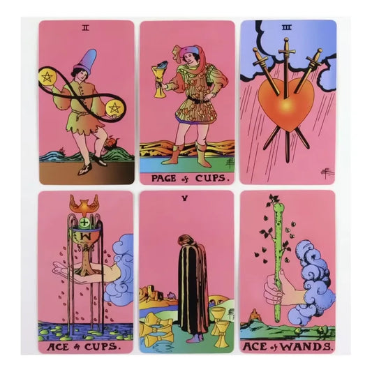 Pink Classic Tarot Cartas De Tarot Rosa Mazo