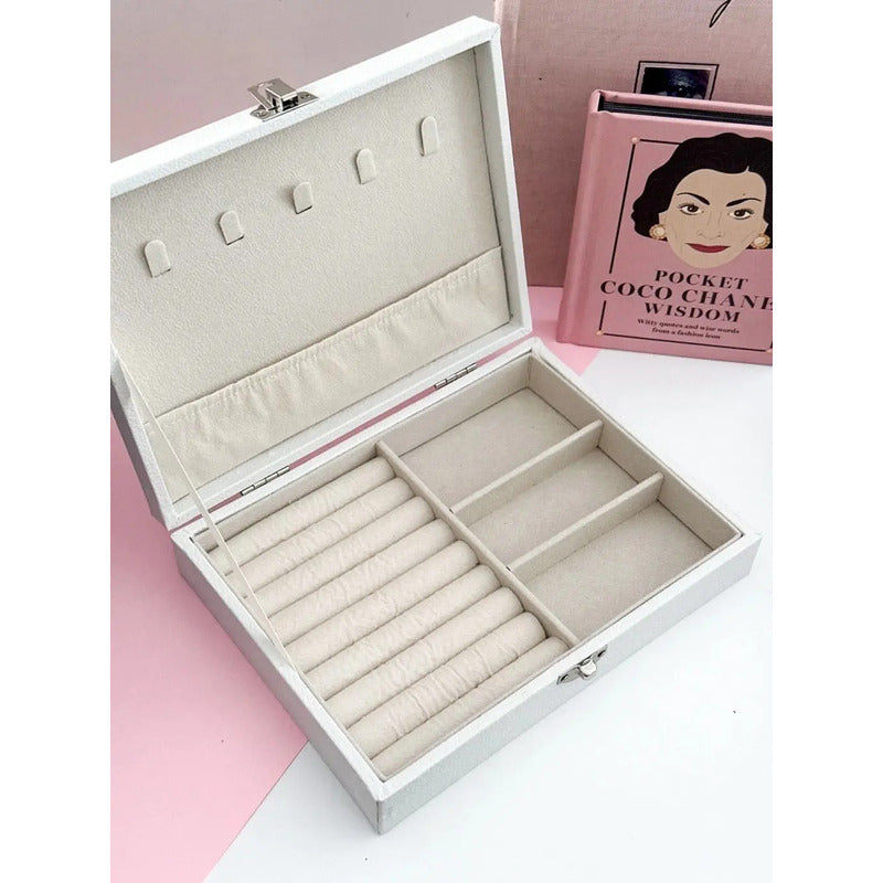 Alhajero Caja Organizadora Joyas Anillos Aro Accesorio Cuero