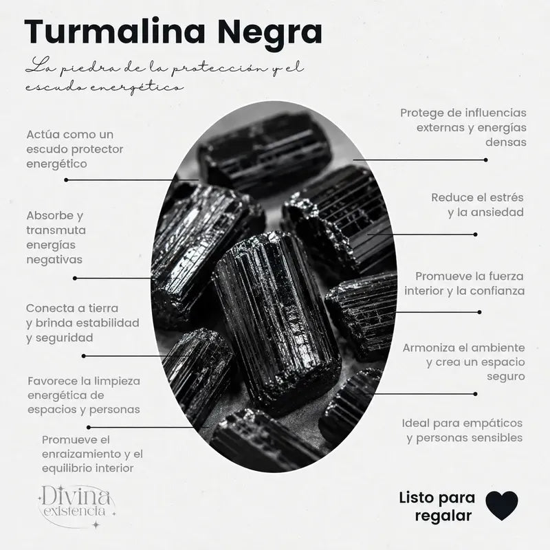 Collar Protección De Turmalina En Bruto Y Cadena Acero 55 Cm Turmalina