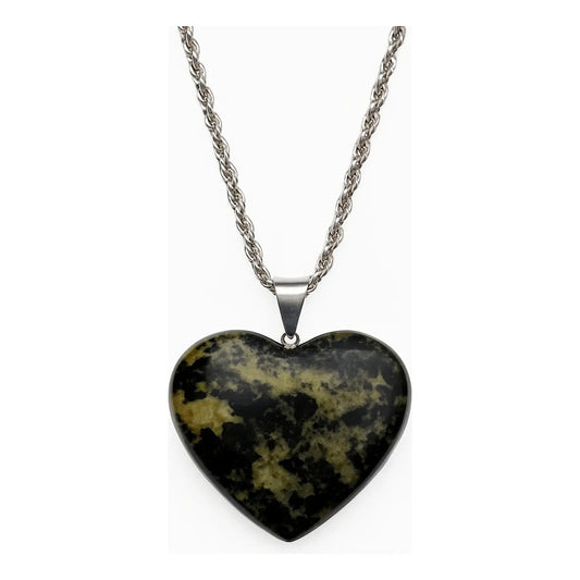 Collar Corazón Ojo De Tigre - Confianza Y Firmeza Serpentina