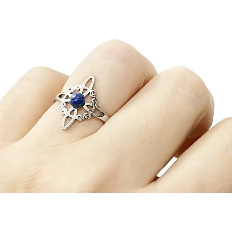 Anillo Nudo De Bruja Piedras Naturales Amatista Adularia