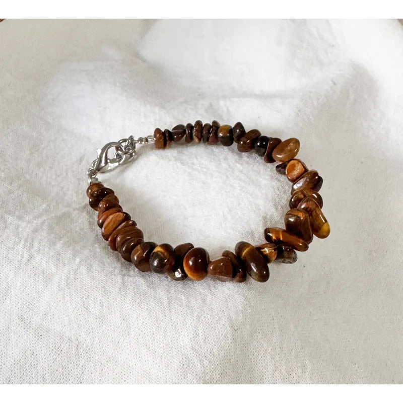 Pulsera De Piedras Naturales Ojo De Tigre Fuerza Y Confianza Ojo De Tigre 8 Cm 20 Cm