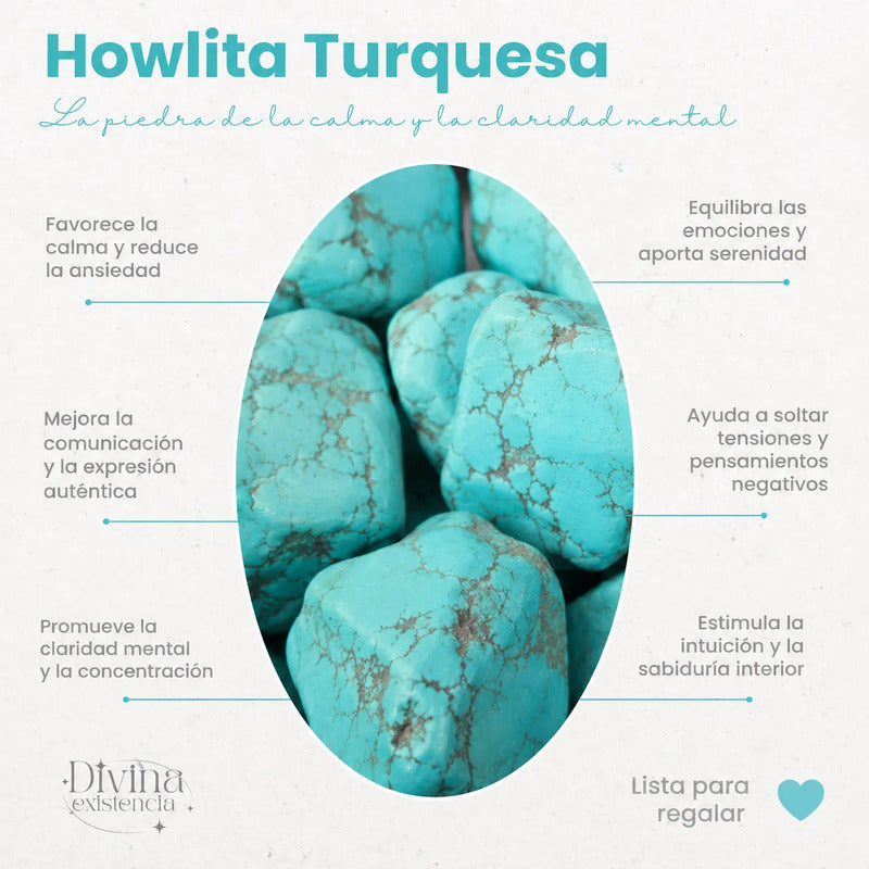 Pulsera De Piedras Naturales Turquesa  - Calma Turquesa Turquesa 8 Cm 20 Cm