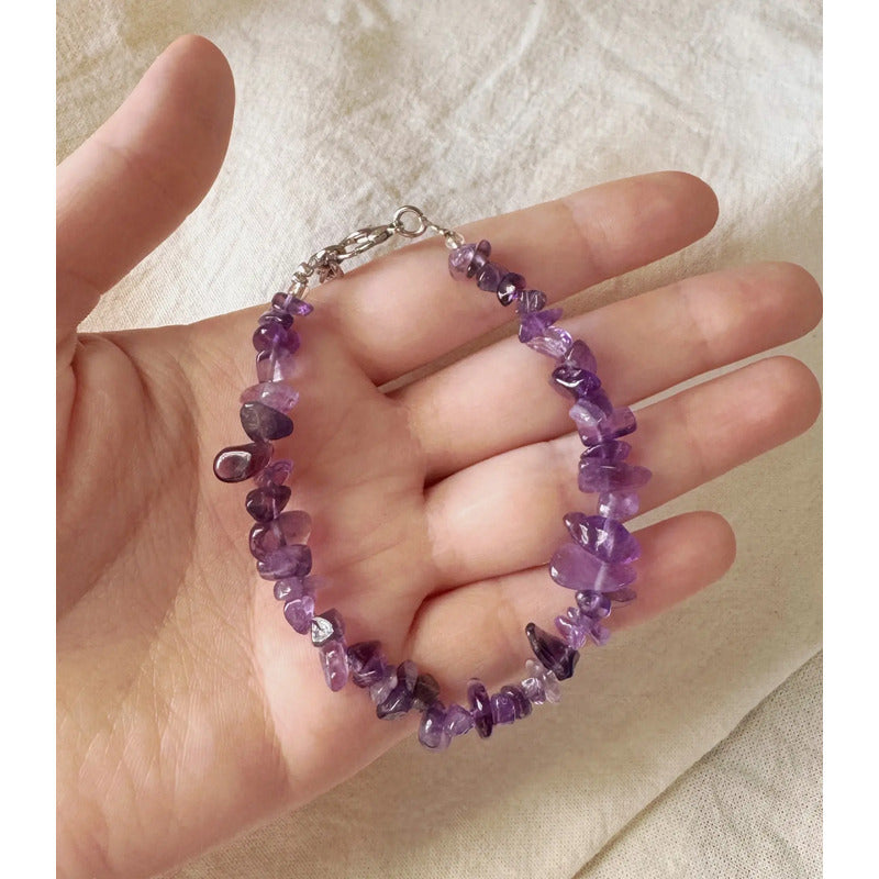 Pulsera De Piedras Naturales Amatista - Espiritualidad Amatista 8 Cm 19 Cm
