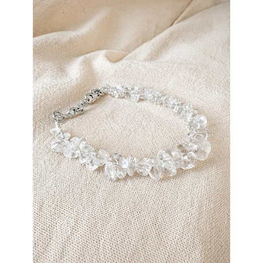 Pulsera Piedras Naturales Cuarzo Cristal - Sanación Limpieza Cuarzo Cristal 8 Cm 20 Cm