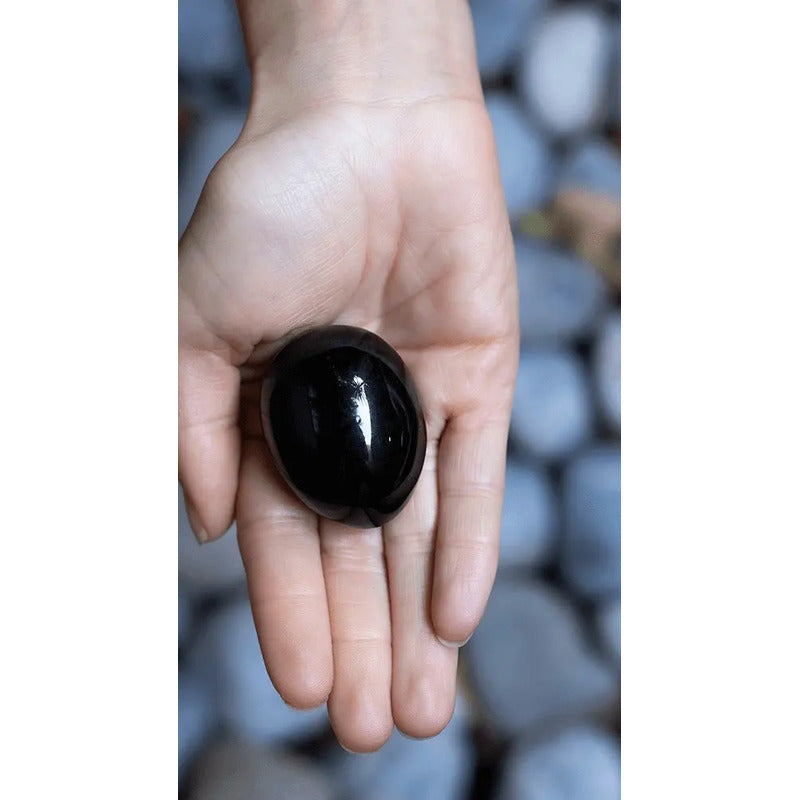 Piedra Huevo Obsidiana Con Detalles Segunda Selección Piedra Huevo Obsidiana