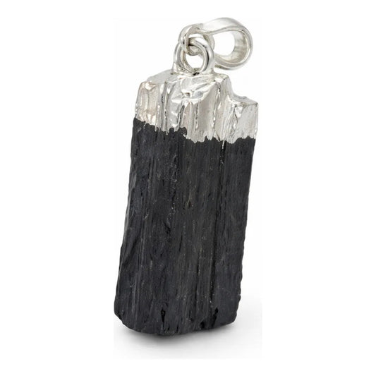 Dije De Piedra Natural Rolado Mediano Con Engarce Sin Cadena Turmalina