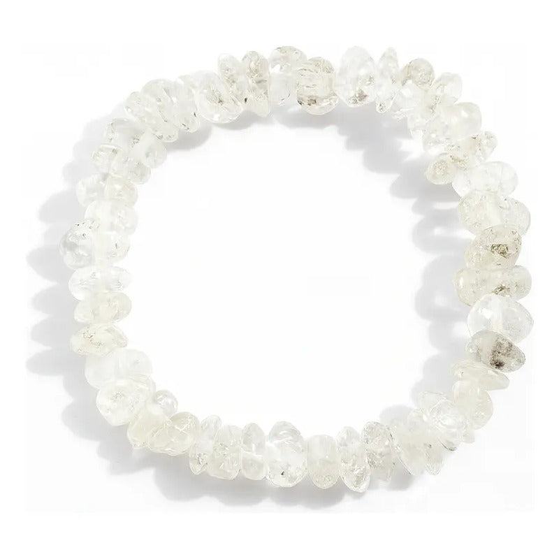 Pulsera Cuarzo Cristal Piedras Grandes 10 Mm. Manifestación Cuarzo Cristal 8 Cm 20 Cm