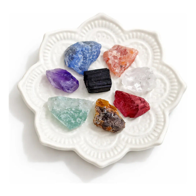 Set Piedras 7 Chakras Y Turmalina En Bruto Divina Existencia