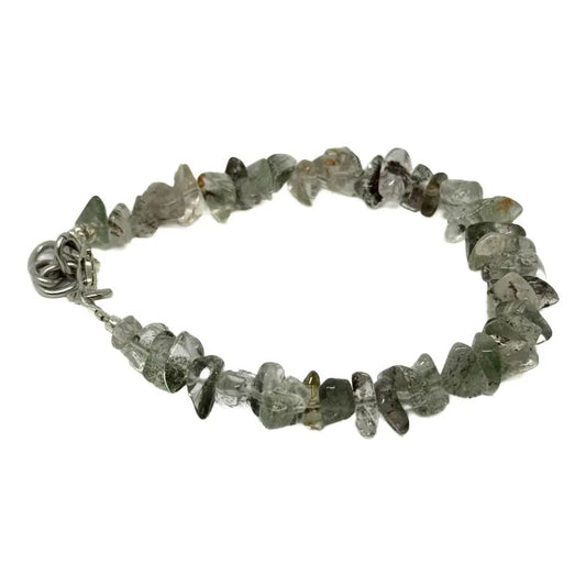 Pulsera Piedras Naturales Cuarzo O Ágata Musgo - Conexión Cuarzo Musgo 45.72 Cm 18 Cm