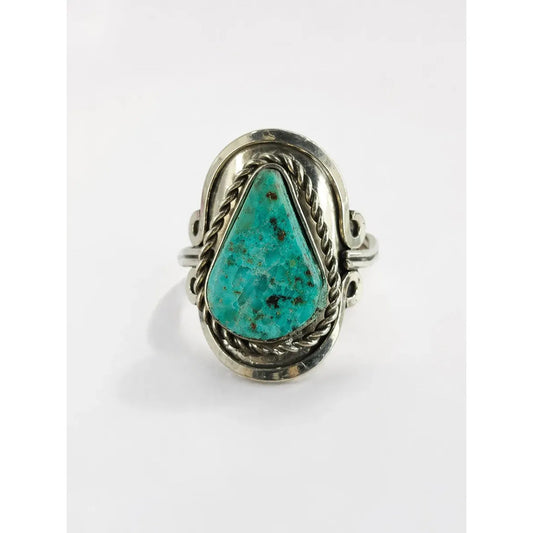 Anillo Alpaca Regulable Con Piedra Crisocola - Calma Y Paz Crisocola Unico Regulable Único Ajustable