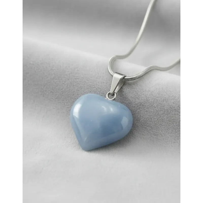 Collar Corazón De Angelita  Calma Y Guía Sutil Angelita