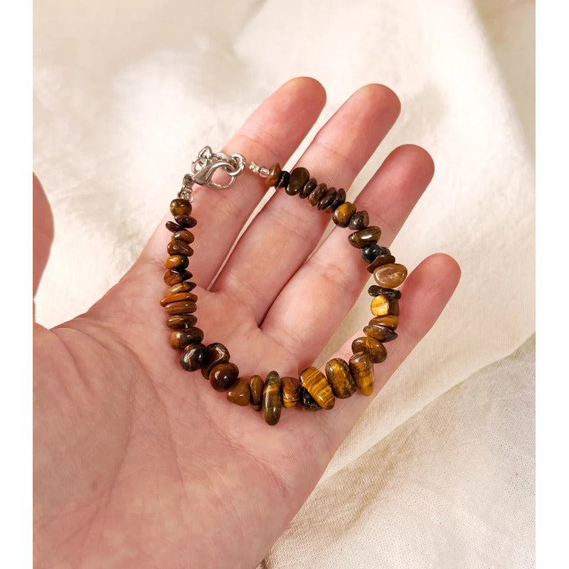 Pulsera De Piedras Naturales Ojo De Tigre Fuerza Y Confianza Ojo De Tigre 8 Cm 20 Cm