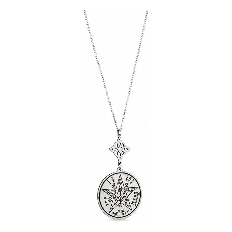 Collar Nudo De Bruja + Tetragramaton Doble Protección Acero Acero