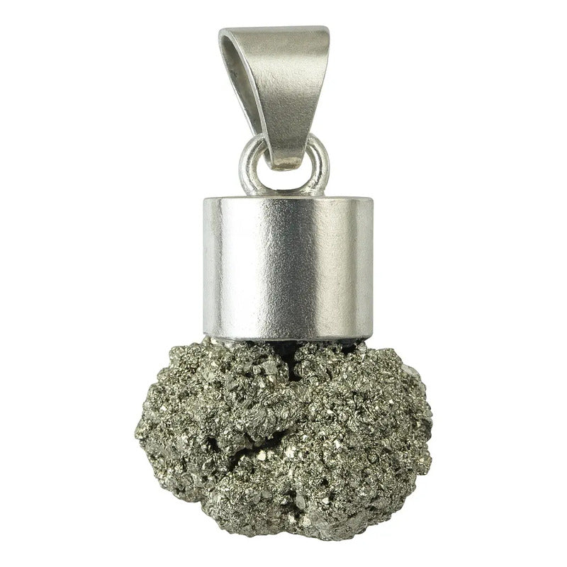 Dije Piedra Natural Grandes Con Guarda De Metal En Bruto Pirita 3/5 Cm